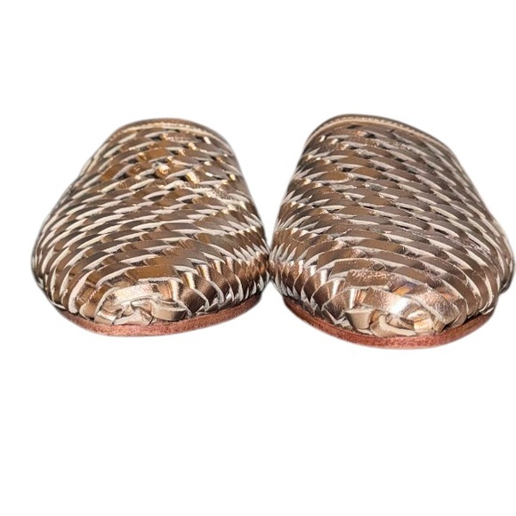 Nordstrom Jeffrey Campbell DASHI gold woven slides WOMEn’s shoes size 6 - Picture 4 of 16